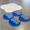 4.0x0.5" Mermaid Scales Textured 4 Coaster Silicone Mold