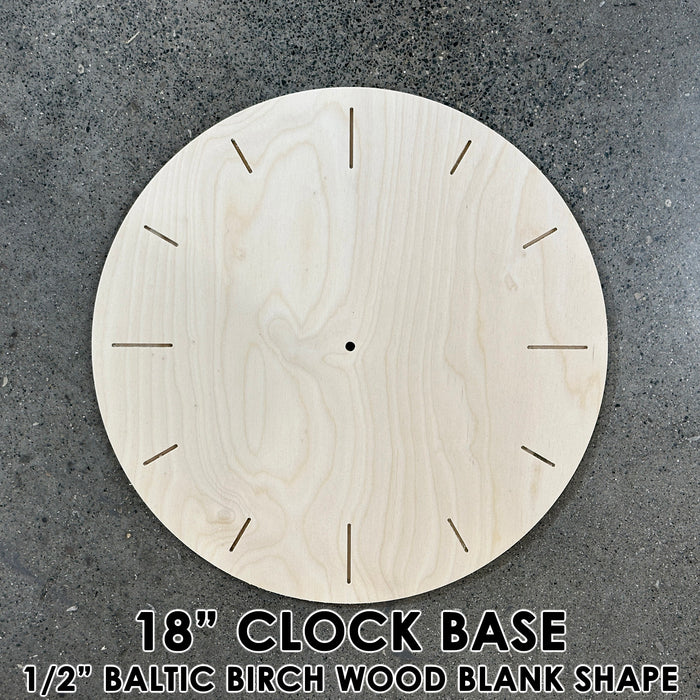 18" Round Clock Style 2 Wood Shape Blank - 1/2" Thick