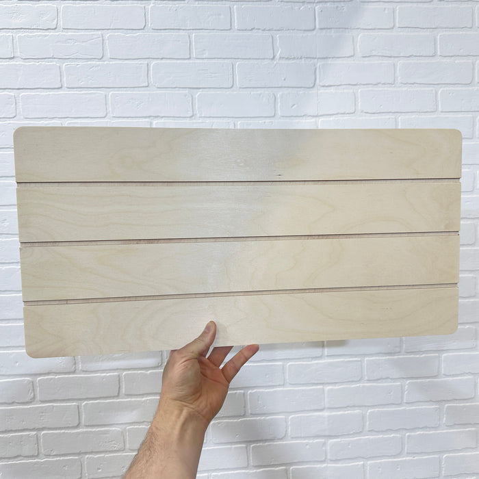 23.75x11.75" Shiplap Rectangle Wood Shape Blank - 1/2" Thick