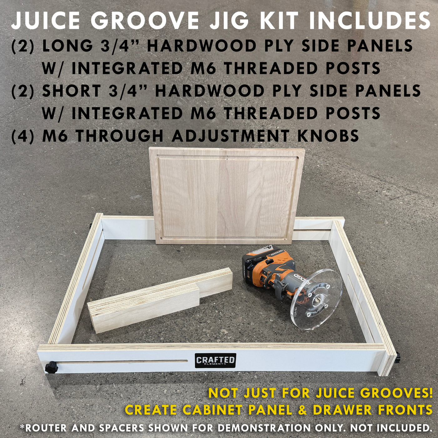 Extendable Frame Router Grooves Juice Groove Router Jig — Crafted Elements
