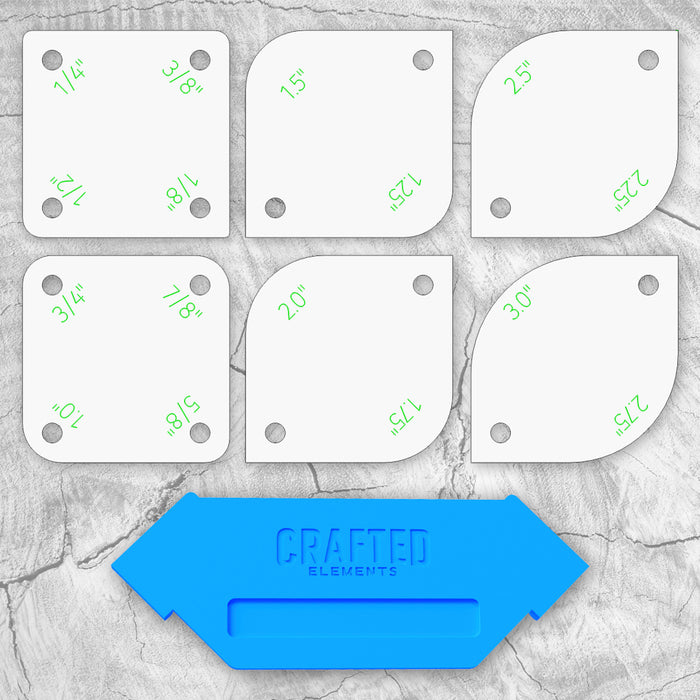 Ultimate Corner Radius Template Set With 'Finger Safe' Jig