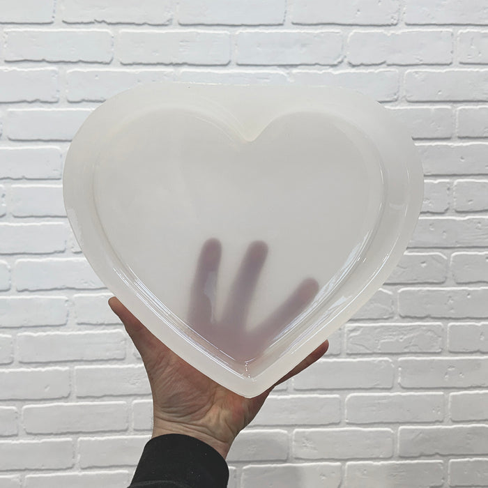 10x9x1.75" Heart Silicone Mold For Epoxy Resin - Deep Casting Mold