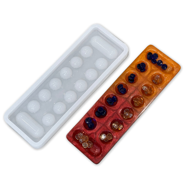 17.5x5.5x1.0" Mancala Game Board Silicone Mold