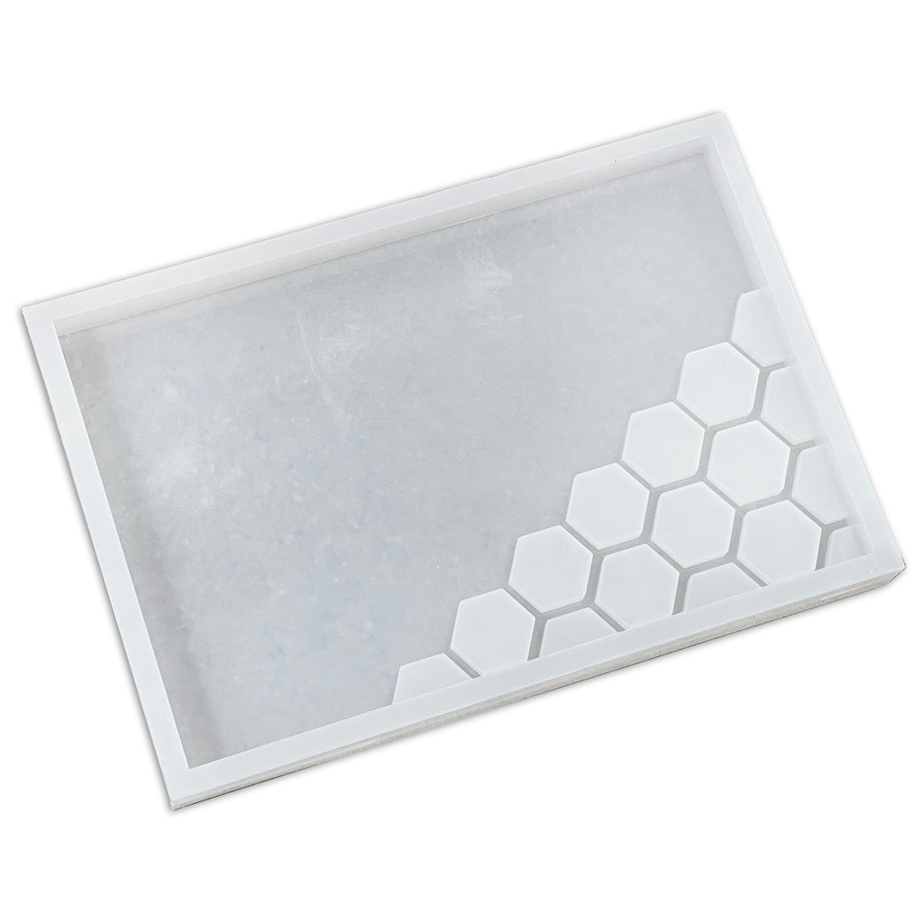 18x12x1.25" Hexagon Hive Inlay 1 Silicone Mold - Charcuterie Board Mold