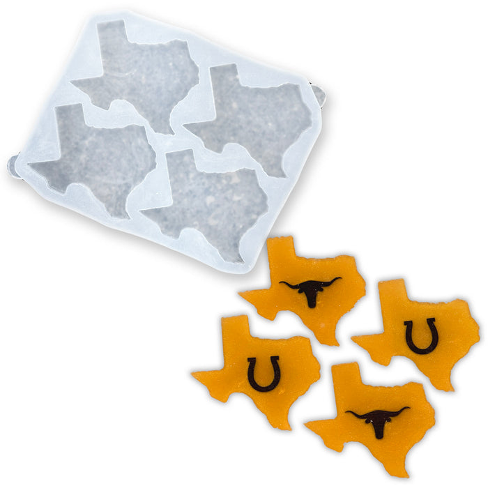 5.0x4.7x0.5" Texas State 4 Coaster Silicone Mold