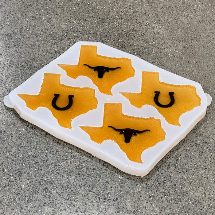 5.0x4.7x0.5" Texas State 4 Coaster Silicone Mold