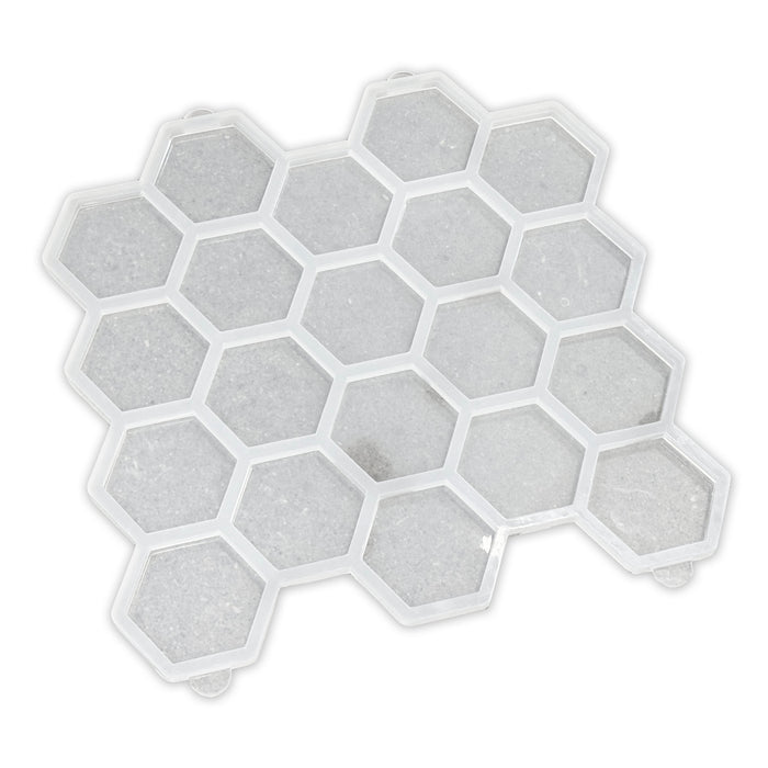 5.2x4.5x0.5" Hexagon MEGA 20 Coaster Silicone Mold For Epoxy Resin