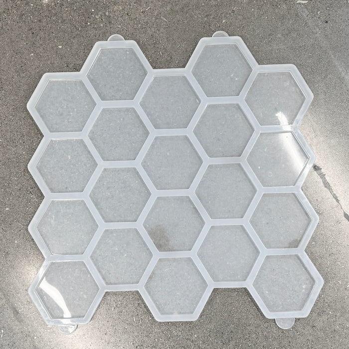 5.2x4.5x0.5" Hexagon MEGA 20 Coaster Silicone Mold For Epoxy Resin