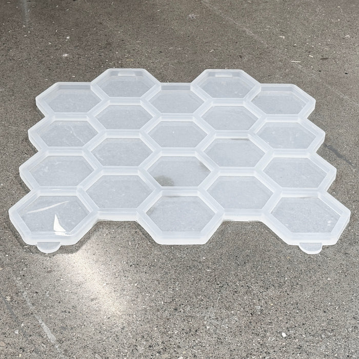 5.2x4.5x0.5" Hexagon MEGA 20 Coaster Silicone Mold For Epoxy Resin