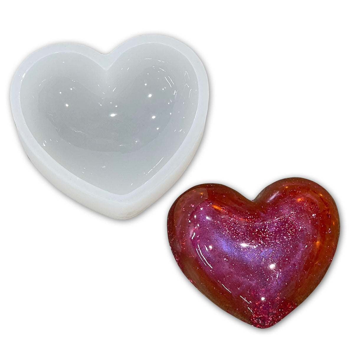 Large Heart Silicone Mold | Heart Coaster Mold | Clear Soft Mould for UV  Resin | Epoxy Resin Supplies | Valentine's Day Decor (102mm x 86mm)