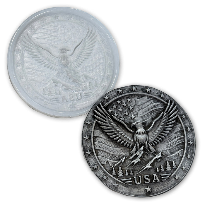 9.75x1" Rustic USA American Eagle Plaque Silicone Mold