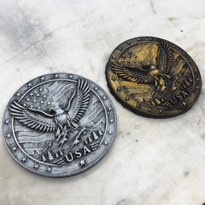 9.75x1" Rustic USA American Eagle Plaque Silicone Mold