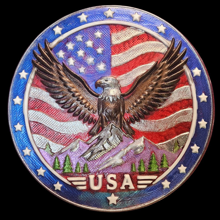 9.75x1" Rustic USA American Eagle Plaque Silicone Mold