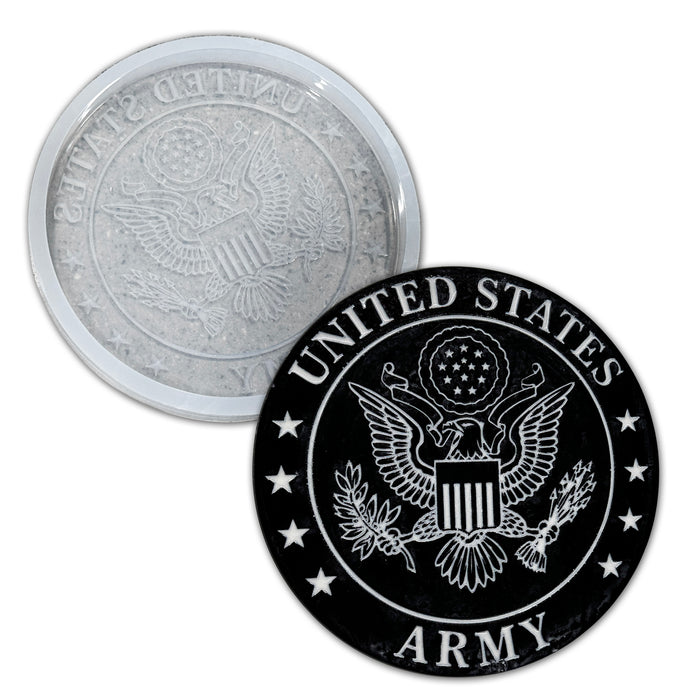 9.75x1" Round Army Plaque 2 Silicone Mold