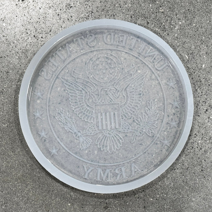 9.75x1" Round Army Plaque 2 Silicone Mold