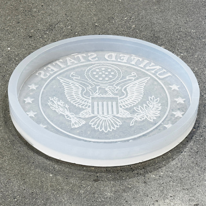 9.75x1" Round Army Plaque 2 Silicone Mold