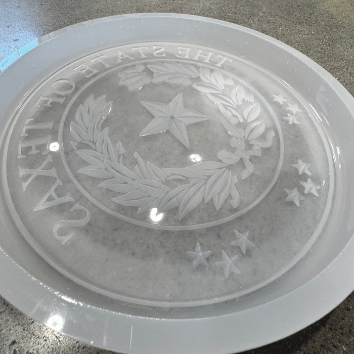 9.75x1" Seal Of Texas Plaque Silicone Mold
