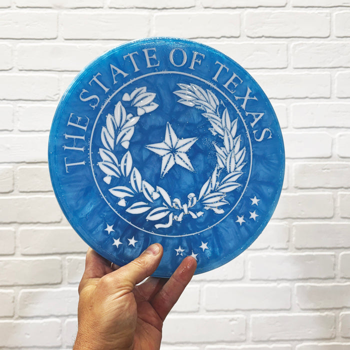 9.75x1" Seal Of Texas Plaque Silicone Mold