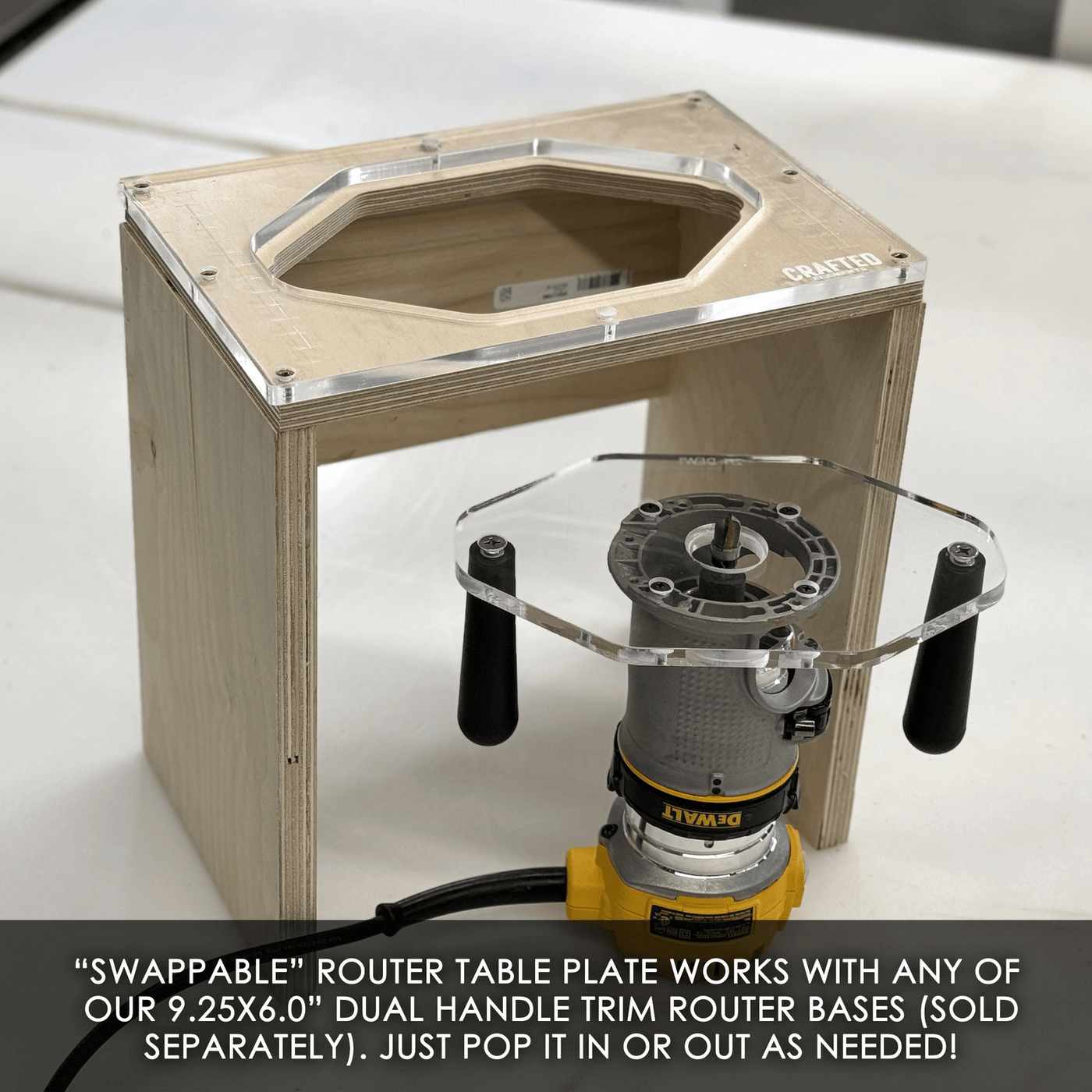 Swappable Palm/Trim Router Table Plate For Dual Handle Router Base ...