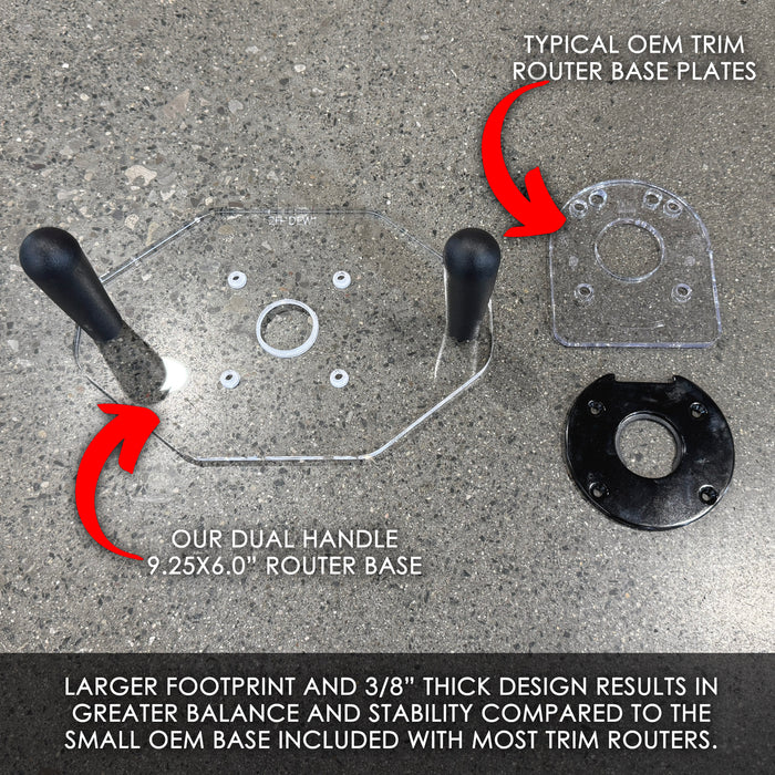 Dewalt (DWP611/DCW600B) Palm/Trim Router Base Plate - Two Handle