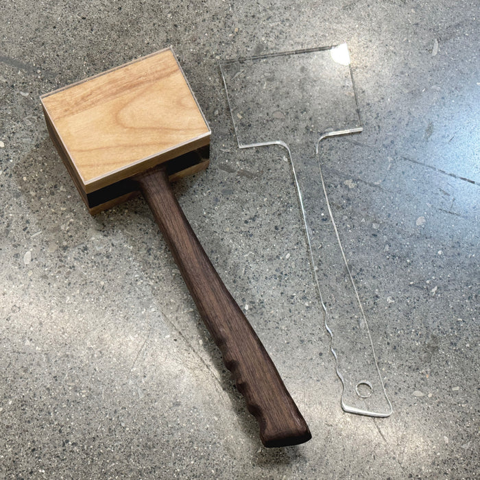 13.75x4.75" Wood Hammer / Mallet 1 Acrylic Router Template