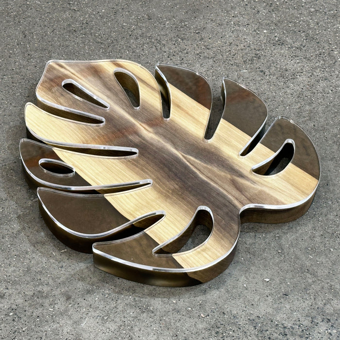 monstera leaf template 14.0x11.75" Monstera Leaf Acrylic Router Template — Crafted Elements