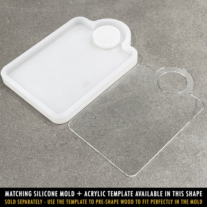 18x11.75" Round Handle Grip Charcuterie Board Acrylic Router Template