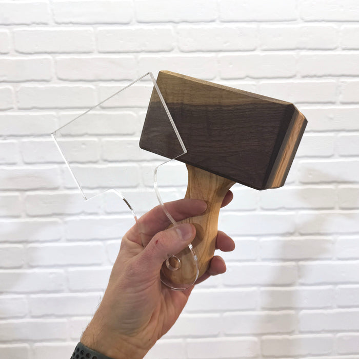 7.4x5.0" Stubby Wood Hammer / Mallet 2 Acrylic Router Template