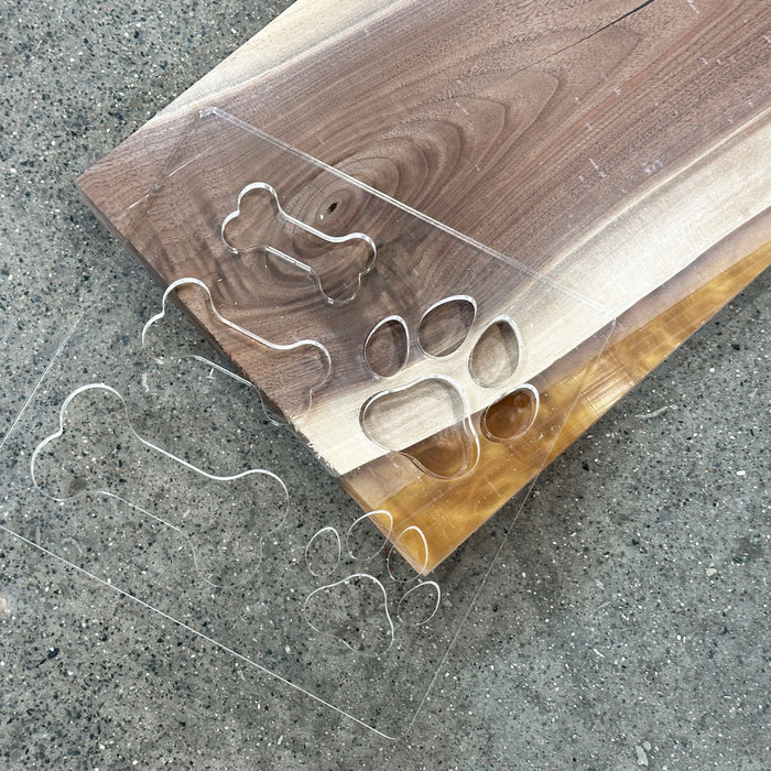 Dog Bone & Paw Inlay Acrylic Router Template - 5 Designs — Crafted Elements