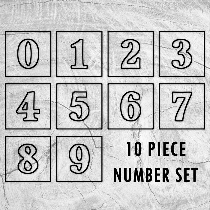5" Number Acrylic Router Template Set - Numeric Inlay Template