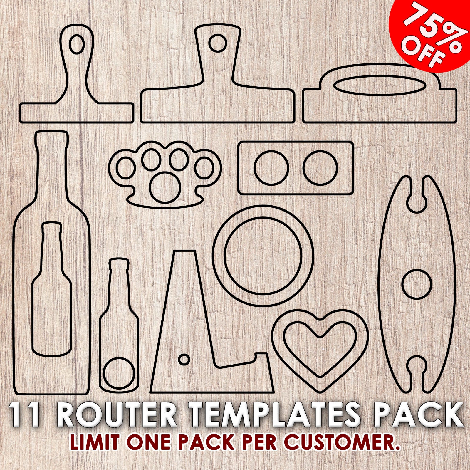 Router Templates 11 Pack - Woodworking Project Acrylic Templates ...