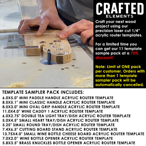 Router Templates 11 Pack - Woodworking Project Acrylic Templates