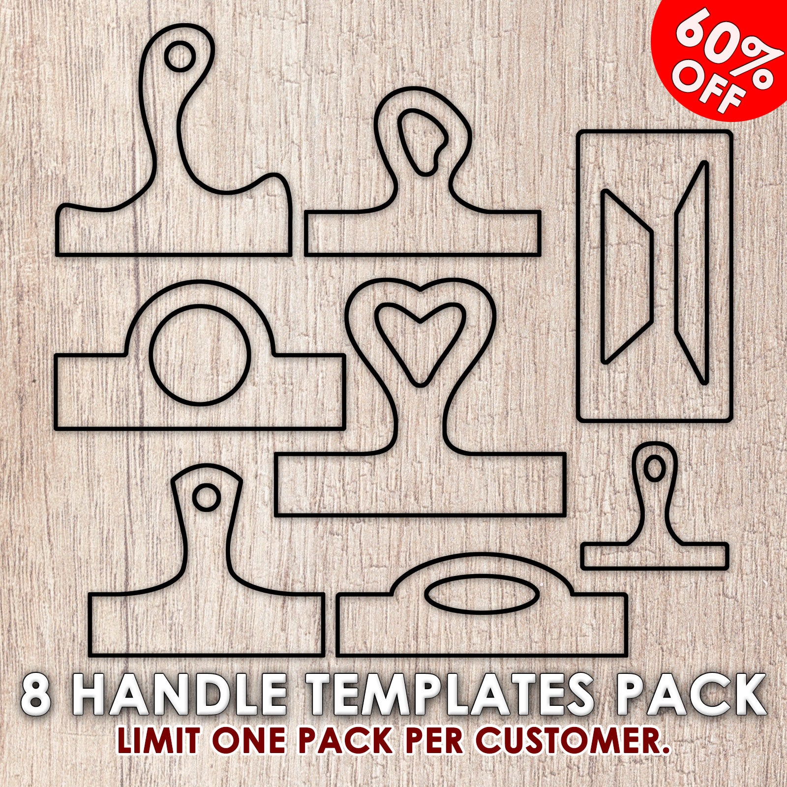 Router Templates 8 Pack - Serving Board Handles Acrylic Templates ...