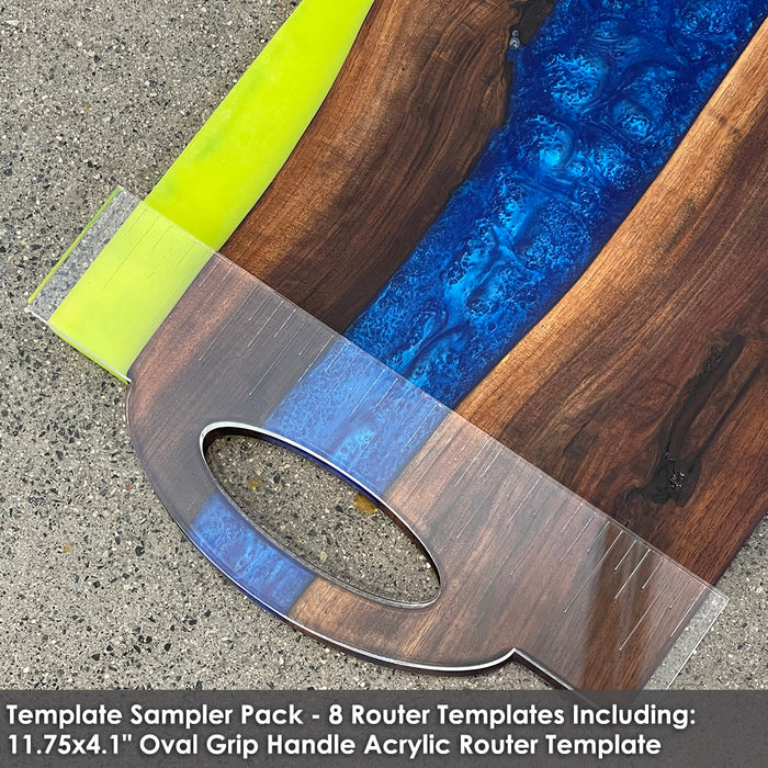 Template For Racetrack Handle Shape Router Router Templates 8 Pack - Handle Shaping Acrylic Templates — Crafted ...