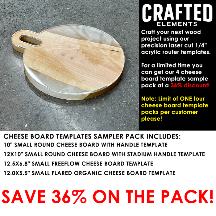 Router Templates 4 Pack - Cheese Board Acrylic Templates