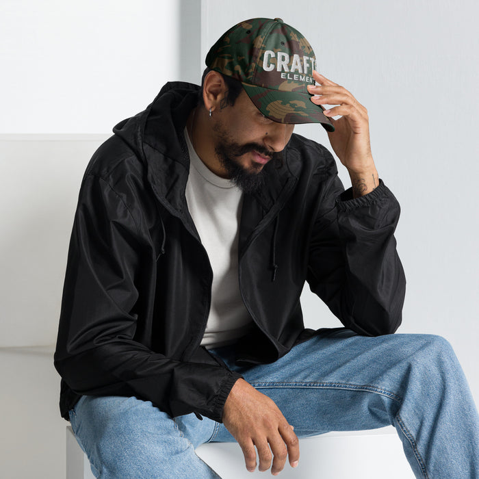 Crafted Elements White Logo Classic Dad Hat