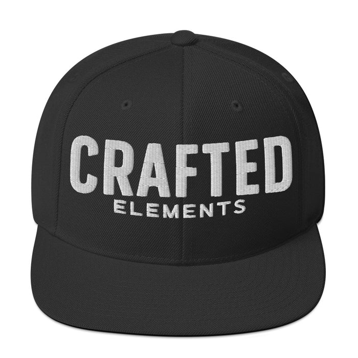 Crafted Elements White Logo Snapback Hat