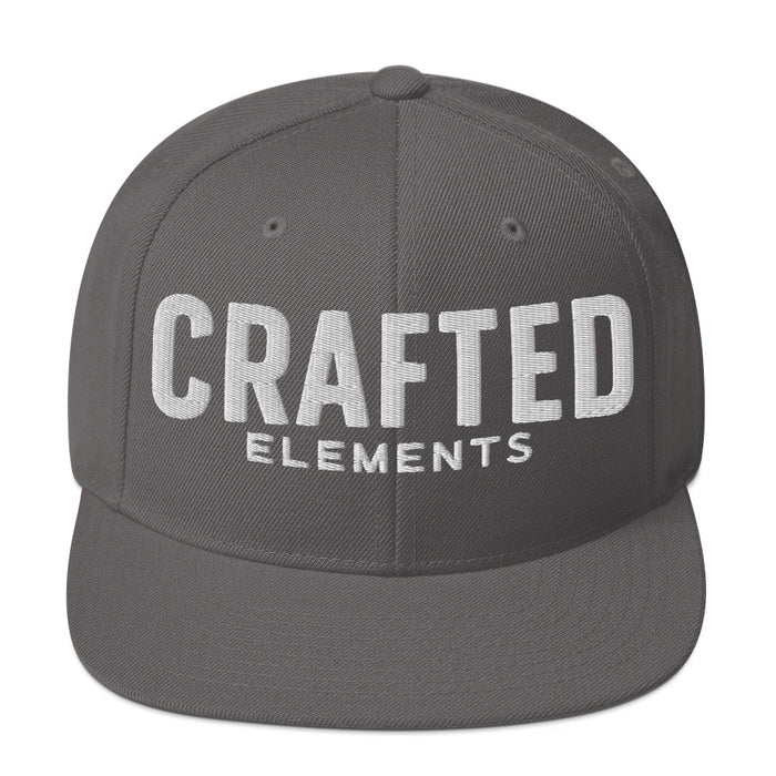 Crafted Elements White Logo Snapback Hat