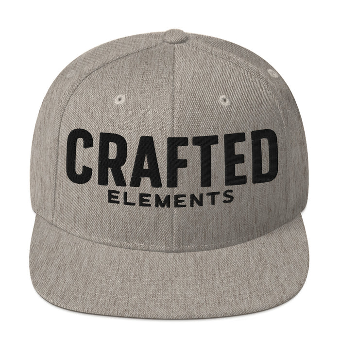 Crafted Elements Black Logo Snapback Hat