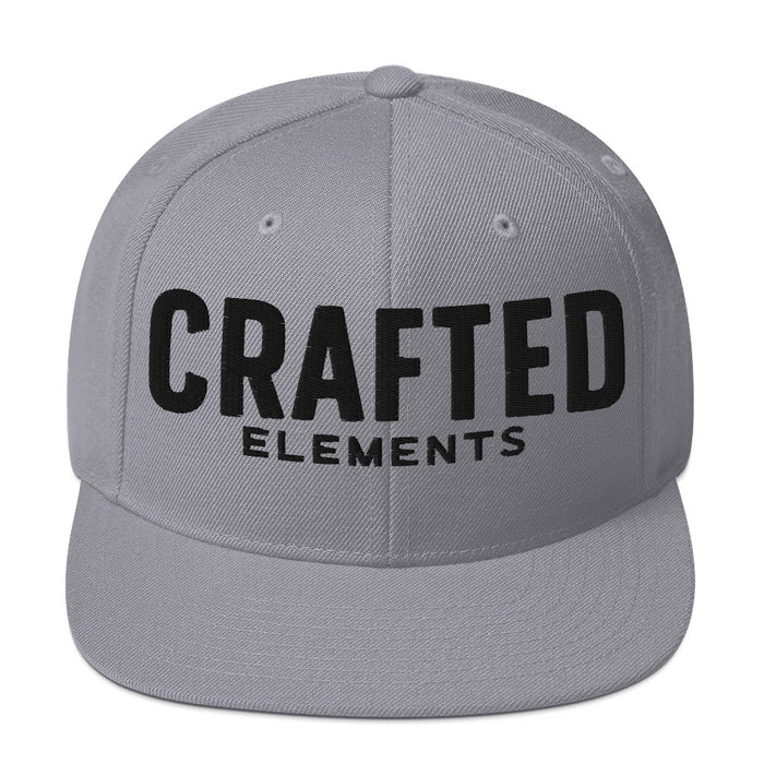 Crafted Elements Black Logo Snapback Hat