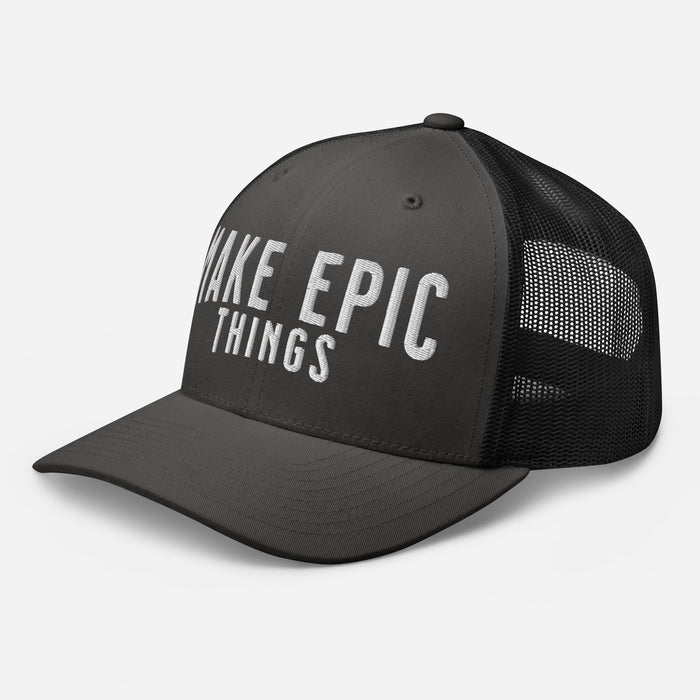 Make Epic Things White Logo Trucker Cap Hat