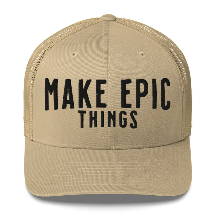 Make Epic Things Black Logo Trucker Cap Hat