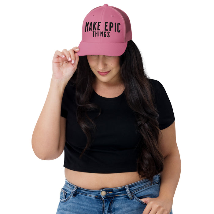 Make Epic Things Black Logo Trucker Cap Hat