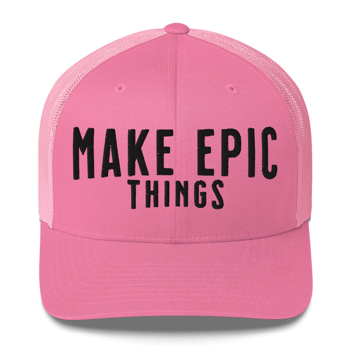 Make Epic Things Black Logo Trucker Cap Hat