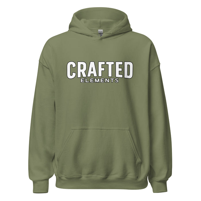 Crafted Elements White Logo Hoodie