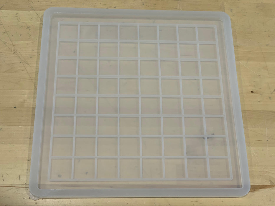 Grade B #1 - 14.5x14.5x0.5" Medium Chess Board Silicone Mold With 1.5" Squares