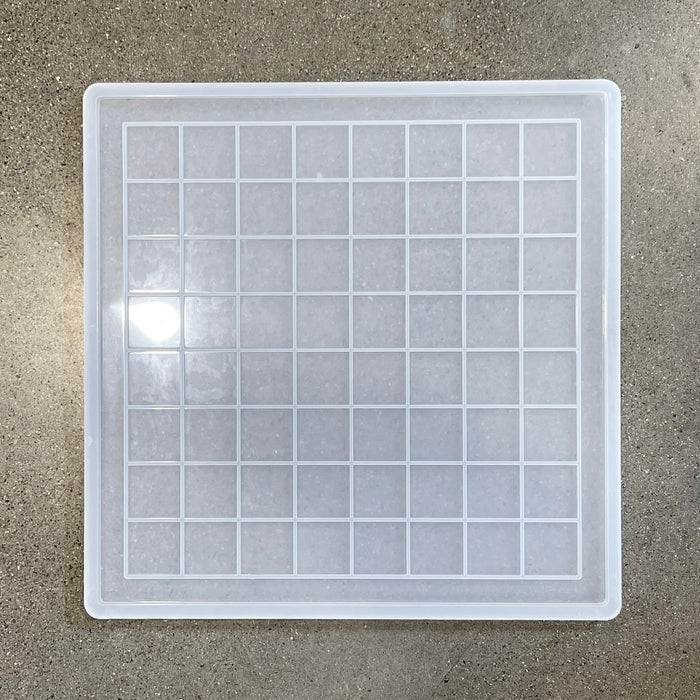 19x19x0.5" Full Size Chess Board Silicone Mold With 2" Squares