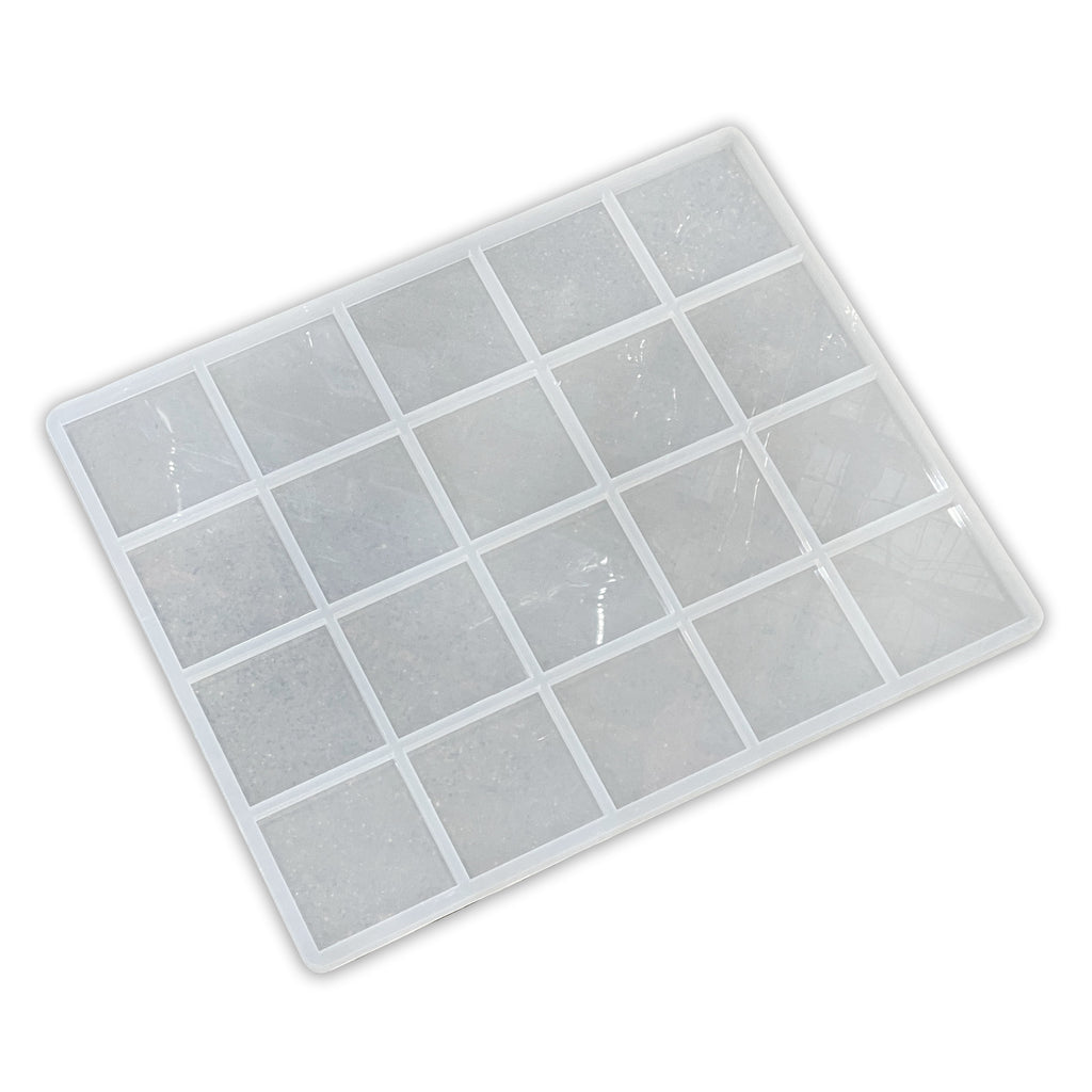 Molded Cement Square Coasters in Blue and Black (Set of 4