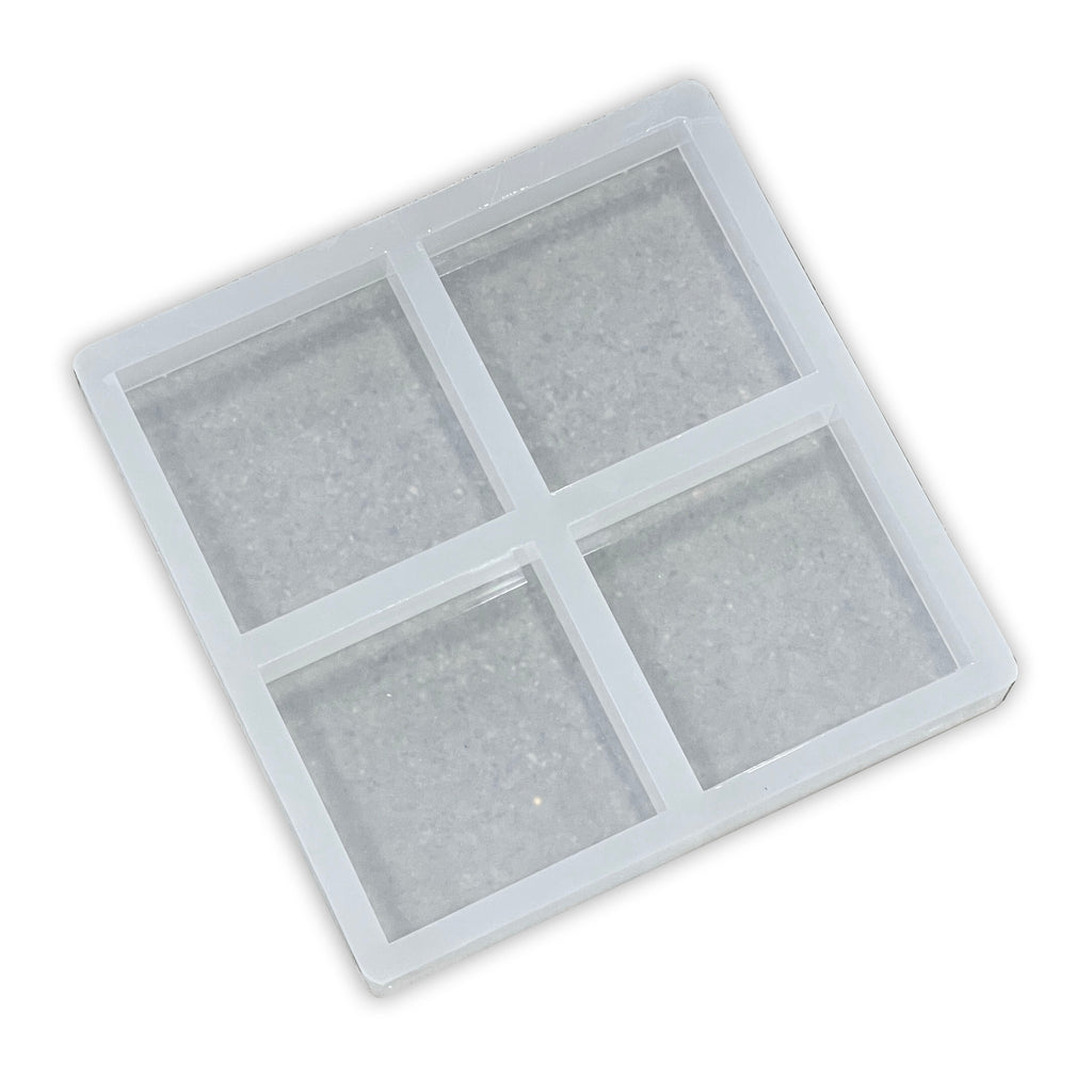 4x4x1" Thick Coasters Silicone Mold For Epoxy Resin - Quad Coaster Mold