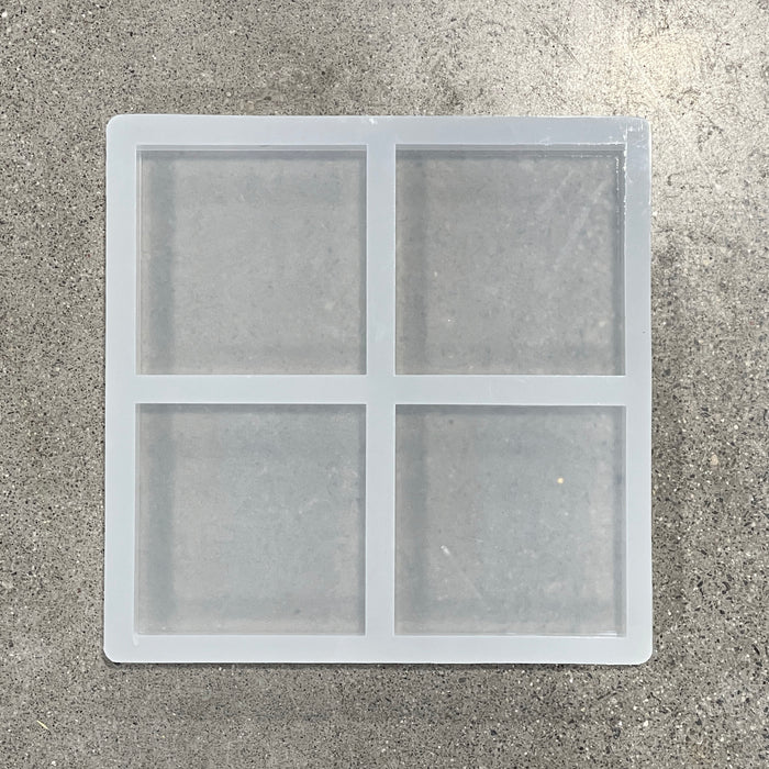 4x4x1" Thick 4 Coaster Silicone Mold - Square